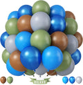 Blue Green Balloons 60 Pcs 12 Inch Sage Green Blue Brown Balloons Neutral Boho by HILAVO