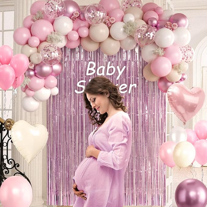 157Pcs Pink and White Balloons Garland Arch Kit - Image 4