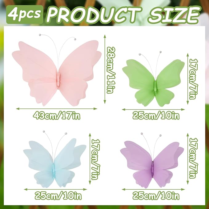 SUNBEAUTY Butterfly Party Decorations, 3D Butterflies, Water Proof Wedding Decor - Image 2