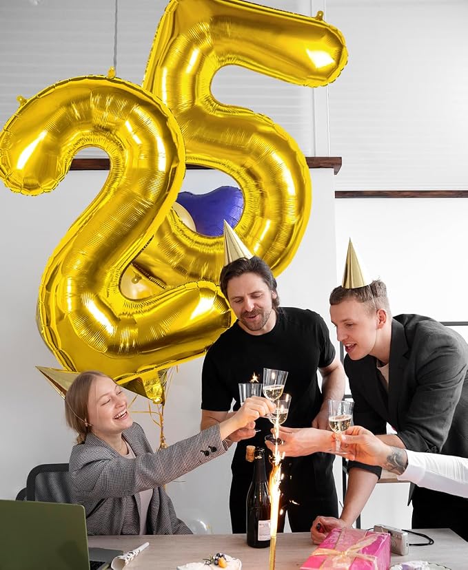 40 Inch Gold 29 Balloon Numbers, 29th Birthday Party Decorations | Large Self - Image 2