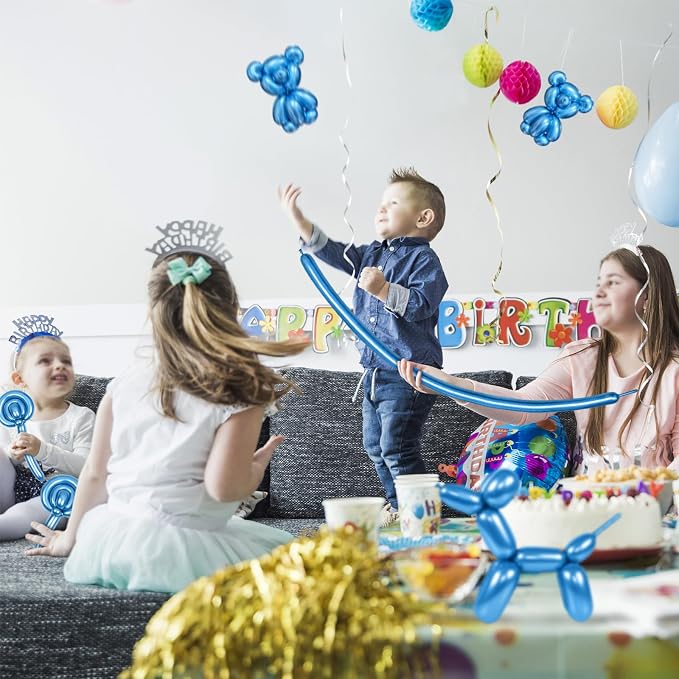 Metallic Blue Long Balloons Premium 260 Twisting Animals Magic Balloons - Image 6