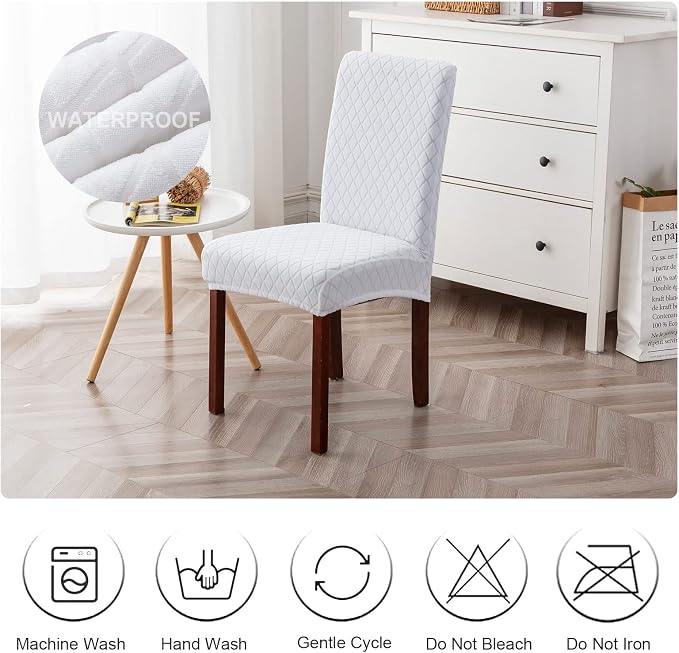 Waterproof Dining Room Chair Covers Set of 6 Slipcovers - Image 7