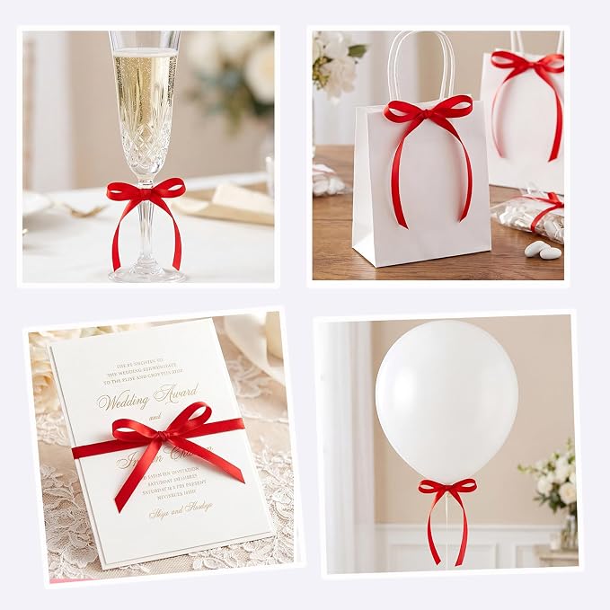 30 Pack Red Ribbon Bows for Cake Bow Cake Toppers | Bow Birthday Decorations - Image 7