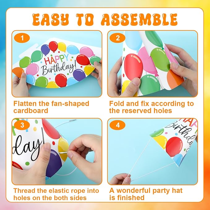 Lonfliness 32Pcs Colorful Party Hats - Image 4