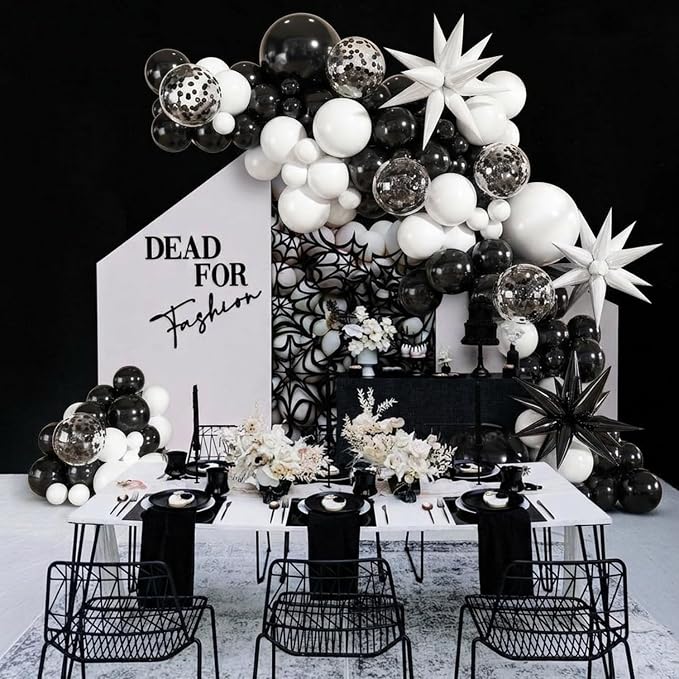 Black and White Balloons Arch Kit - Image 3