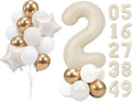 PartyWoo Number Balloons 40 Inch White Number 2 Kit 25pcs by PartyWoo
