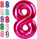 Hot Pink Number 8 Balloon 40 inch, Balloon numbers party supplies, deco photo by Upgesy