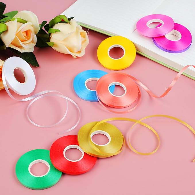 27 Roll Curling Ribbon, 3/16 Inch x 32.8 Yard Balloon String, 15 Colors Ribbons - Image 7