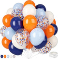 Navy Blue Orange Balloons by BIAPIAN