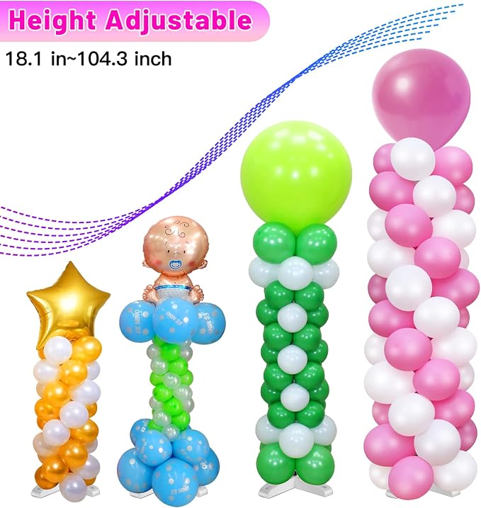 4 Sets Adjustable Balloon Column Stand and Balloon Pump | 9 Feet Metal Balloon - Image 4