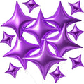 TONIFUL 30 Pcs Four Pointed Star Balloon 26In & 10In Purple Foil Balloon | by TONIFUL