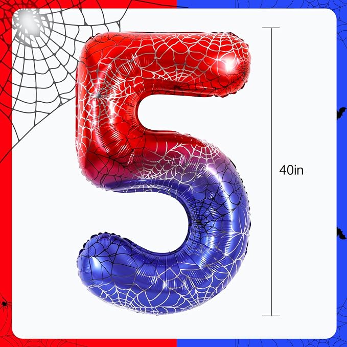 40 Inch Red Blue Number 5 Balloon - Image 2