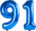 40 Inch Number 91 Balloons for 91st Birthday Party Decorations, 0-100 Dark Blue by FOBELEC