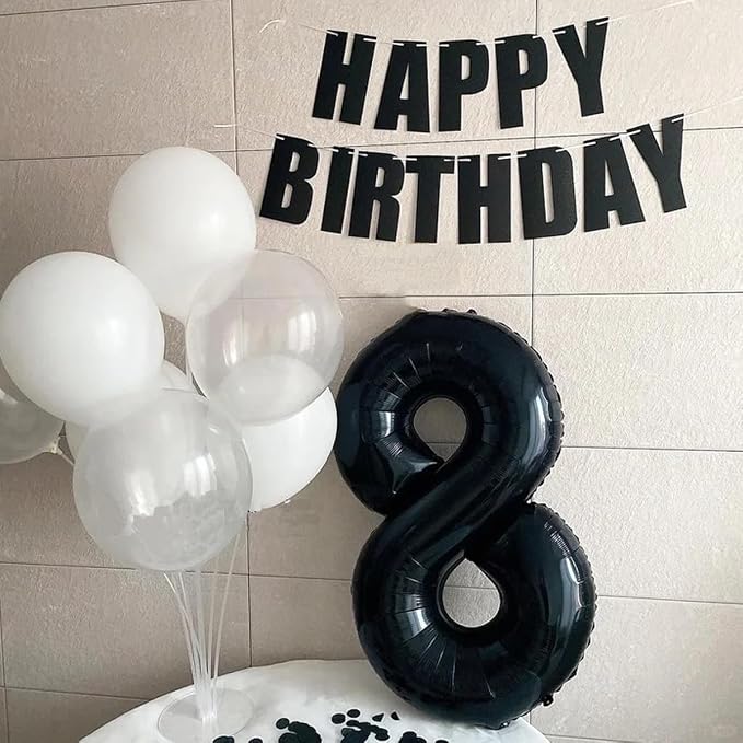 40 inch Black 7 Number Balloon Giant Foil Helium Balloons Black Large Digital - Image 6