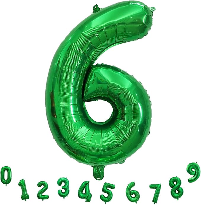 Giant Number Balloons 6, Dark Green 0-9 Set Number Balloons - Image 9
