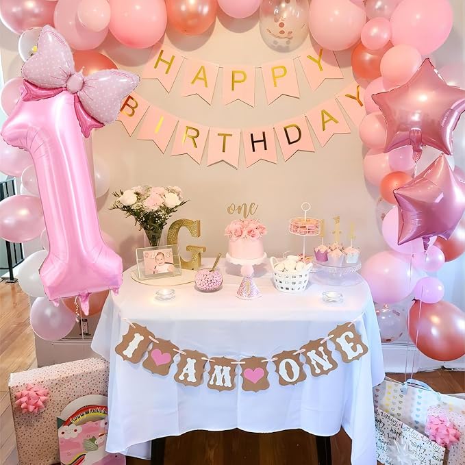 40 inch Number 0 Balloon with Bow Pink Happy Birthday Jumbo Number Balloon - Image 6