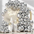 Awenztech 122pcs Metallic Silver Latex Balloons in 18 12 10 5 inches | Wedding by Awenztech