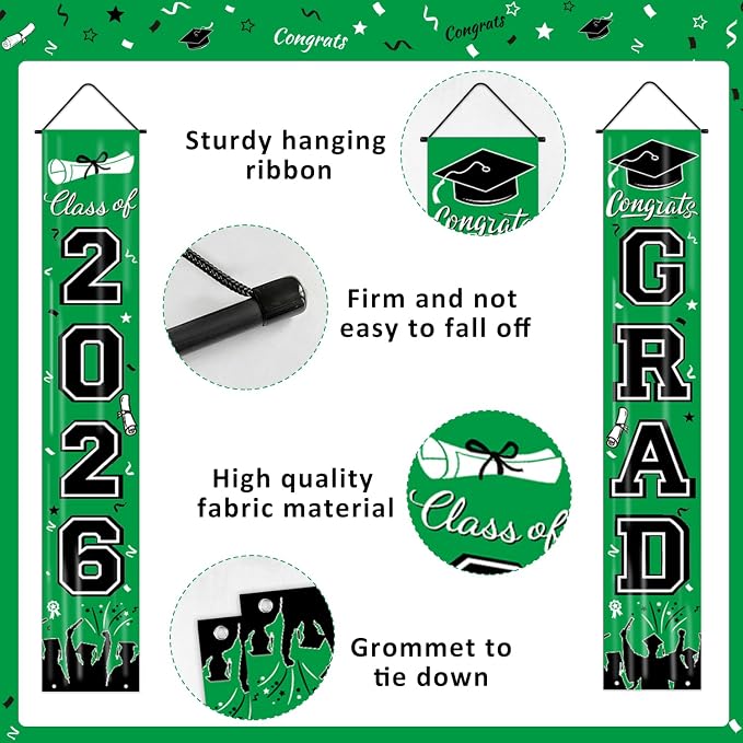 Graduation Decorations 2026, Graduation Banner Class of 2026, Congrats Grad - Image 2