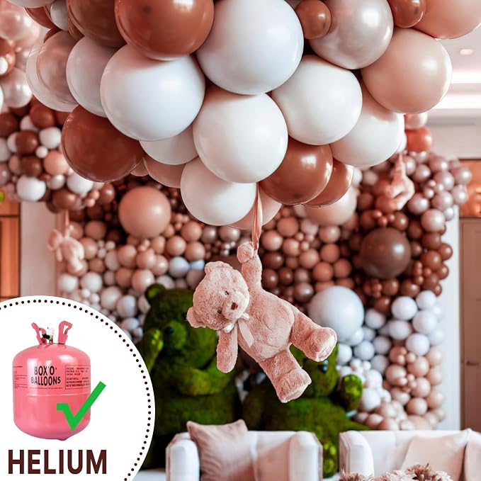 PartyWoo Dark Brown Balloons 4pcs Boho Neutral Coffee Tan Color | 36 Inch - Image 4
