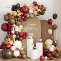 Burgundy Brown White Balloon Garland Arch Kit by Unknown