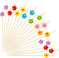 100PCS Colorful Flower Cocktail Picks 4.7 Inch, Fancy Toothpicks by KFJBPB