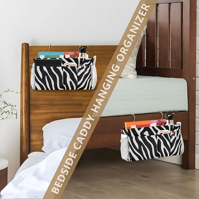 Bedside Caddy Metal Frame Hanging Organizer Bunk Bed Dorm Accessories Hook And - Image 7