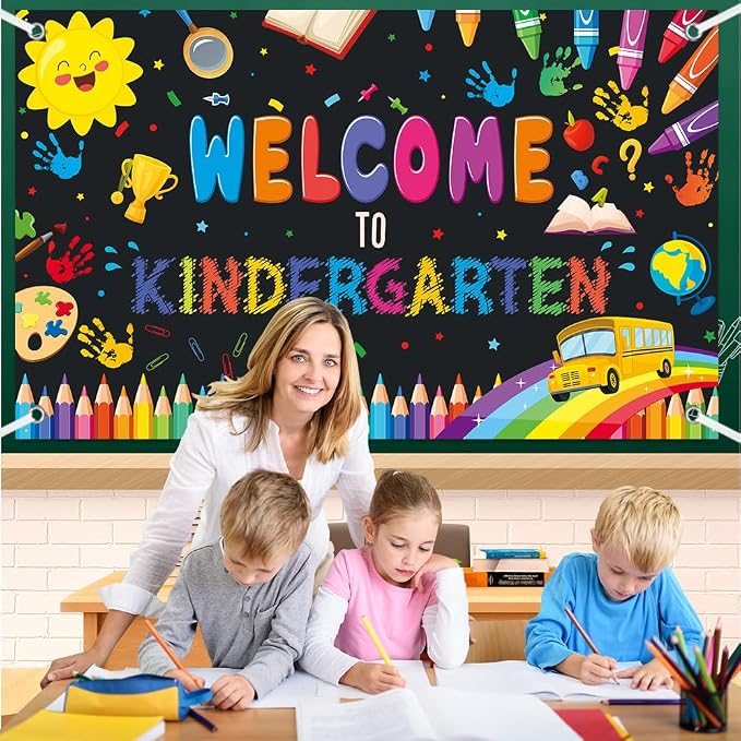 MEHOFOND Welcome to Kindergarten Banner Back to School Kids Classroom Party - Image 3