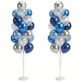 HIINS 2Set Blue Silver Balloon Column Kit by HiinsPartyDecoration