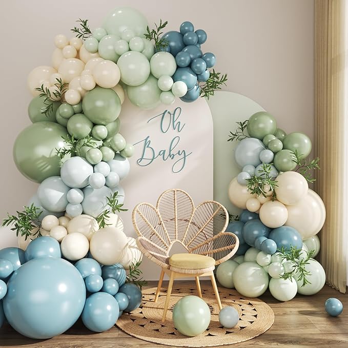 Blue and Green Balloon Arch Kit by JOYFLOAT