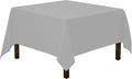 Gee Di Moda Square Tablecloth - 70 x 70 Inch Silver Table Cloth for Medium Square or Round Tables - Heavy Duty Washable Fabric - for Buffet Table, Holiday Party, Dinner, Wedding & Baby Shower