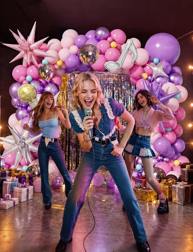 Pink and Purple Balloon Garland Arch Kit，Birthday Party Decor | 144 PCS Purple - Image 6