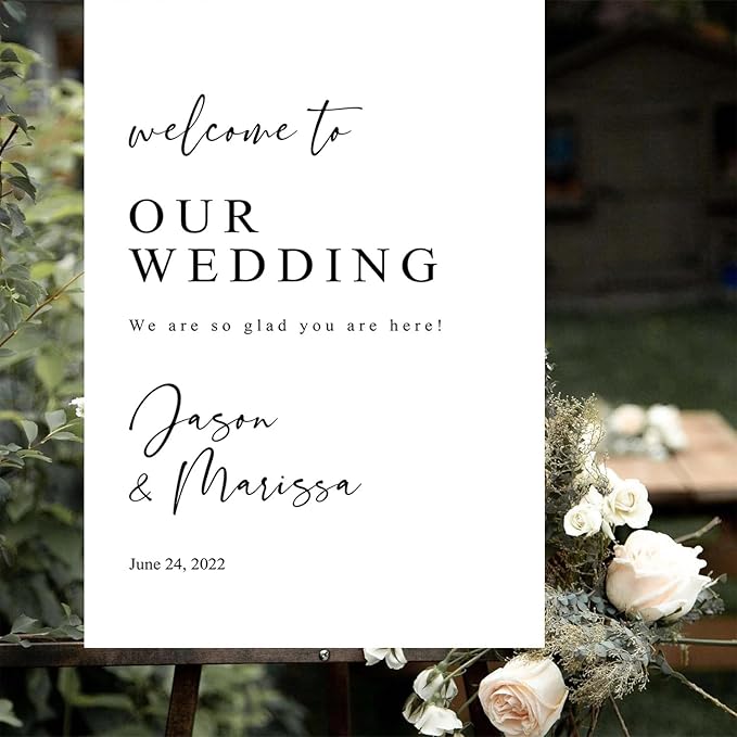 Welcome To Our Wedding Vertical Wedding Welcome Signs, Welcome Sign Wedding, Customized Wedding Welcome Sign