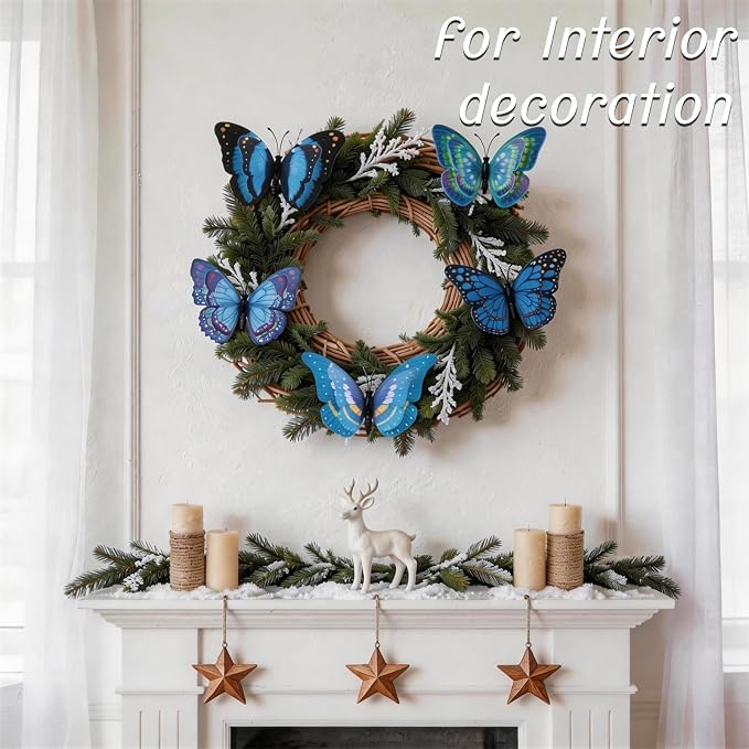 30PCS Blue Butterfly Decorations Artificial Garden Stakes - Image 6