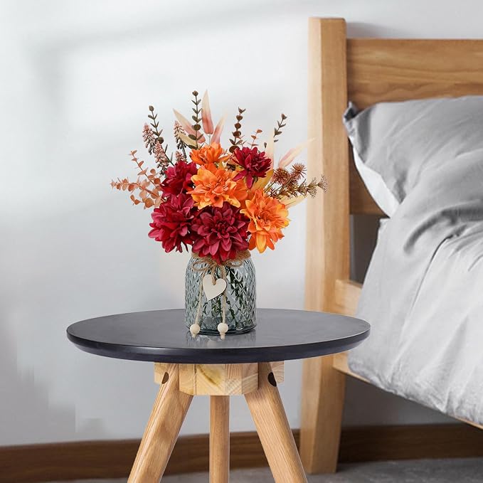Leftover Fake Fall Flowers in Vase, Faux Flowers in Vase, Fall Floral - Image 4