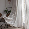 Boho Curtains Embroidery Linen Curtains 108 Inches Long 2 Pannels by BCLBUSTE