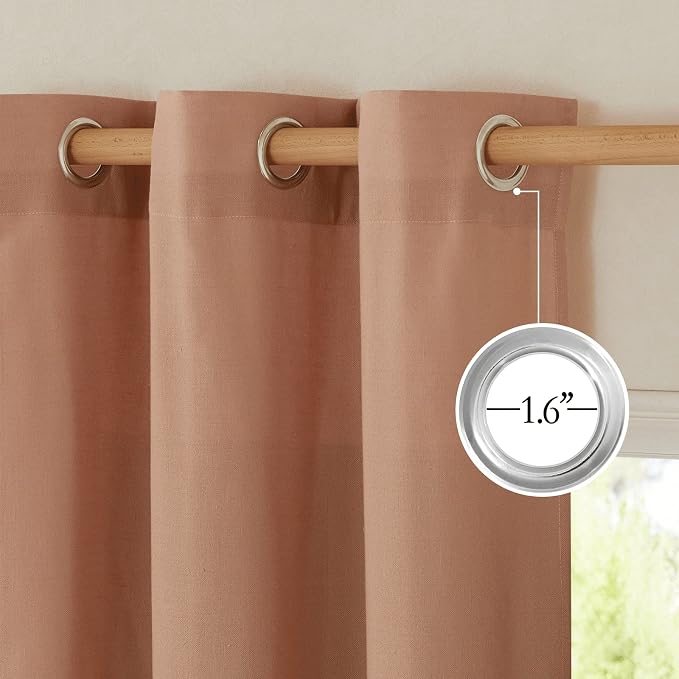 NICETOWN Terracotta Linen Curtains - Image 2
