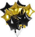18" Black Gold Big Balloons Star Foil Mylar Helium Balloons by Adeer
