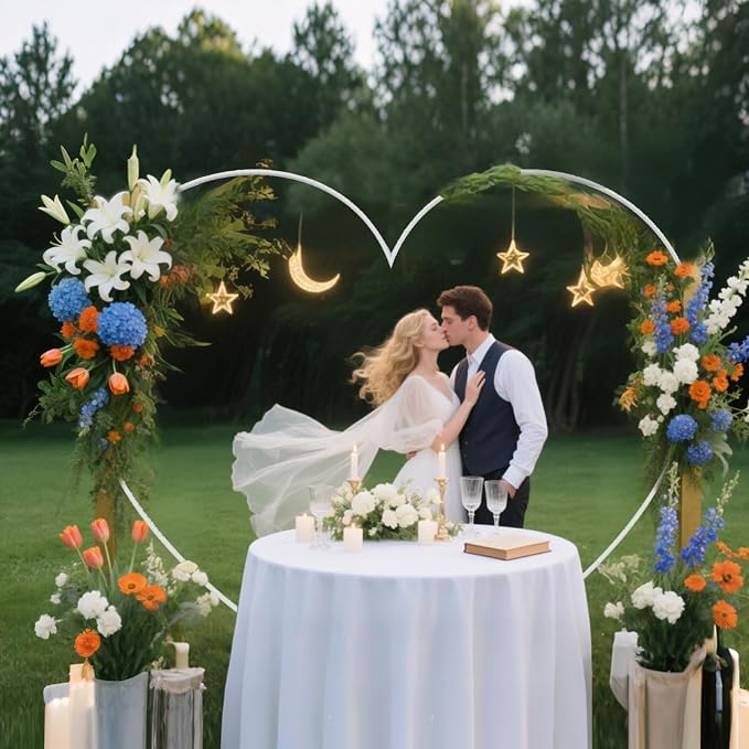 Metal Balloon Arch Kit, Love Balloon Column Arch Frame, Wedding Heart Arch - Image 4