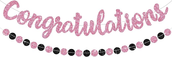 BEISHIDA Congratulations Banner Pink 2026 Graduation Banners, Grad Congrats by Beishida