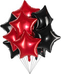18" Red Black Big Balloons Star Foil Mylar Helium Balloons by Adeer