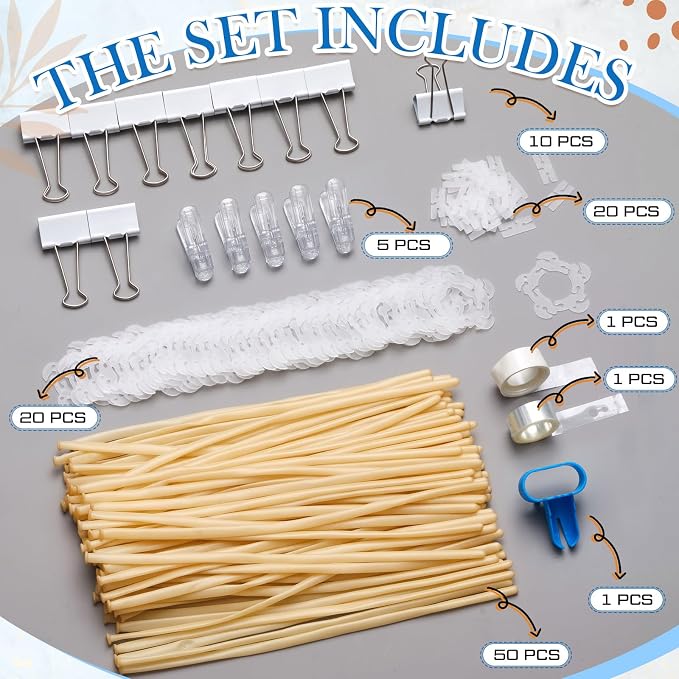 108 Pcs Balloon Arch Kit, 10 White Binder Clips, 50 Clear 260 Balloons | - Image 2