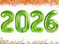 40 Inch Light Green Balloons 2026, New Years Eve Decorations Foil Balloons 2026 by Upgesy