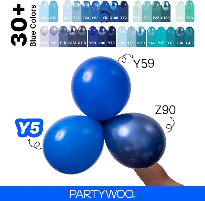 PartyWoo Royal Blue Balloons 127pcs Dark Blue Balloons Different Sizes | 36 18 - Image 4