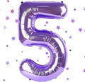 Purple Number Balloons, 40 Inch Purple Balloon 5.5 Helium Balloon 5th Birthday by Yeodong