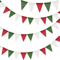G2PLUS Pre-Strung Christmas Burlap Banners, 39Ft Red Green White Fabric by G2PLUS