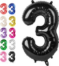 40 Inch Black 3 Large Number Balloon, 3 13 23 30 33 36 38 Black Birthday Party by Upgesy