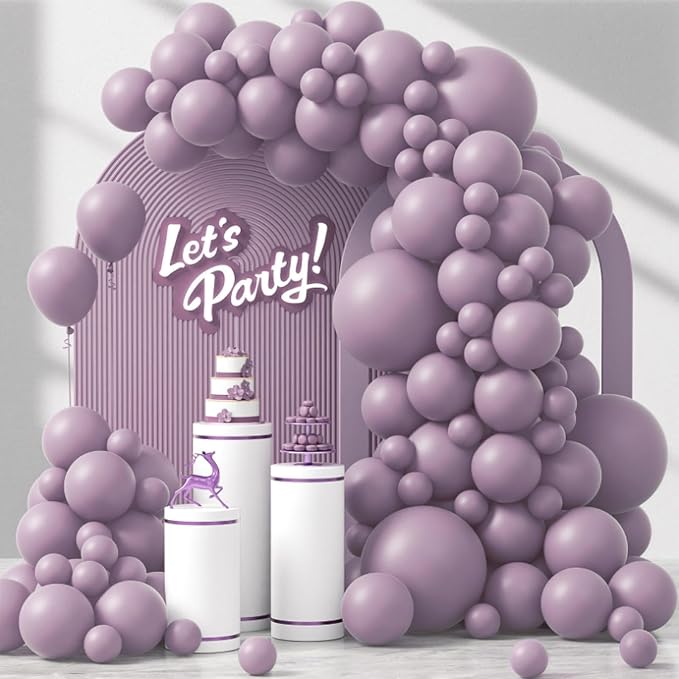 Awenztech 122pcs Dusty Purple Latex Balloons in 18 12 10 5 inches | Boho by Awenztech