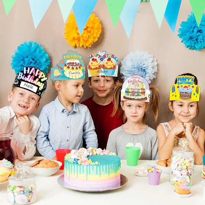 ceiba tree Birthday Crowns for Kids Classroom 36Pcs School Family Colorful - Image 5