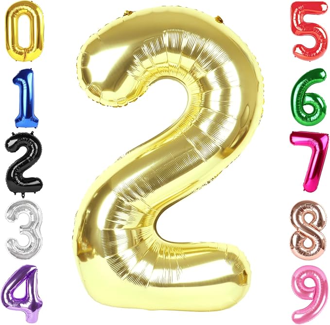 40 Inch Light Gold Number 2 Balloon, Champagne Birthday Party Decorations | 40 by Hadoife