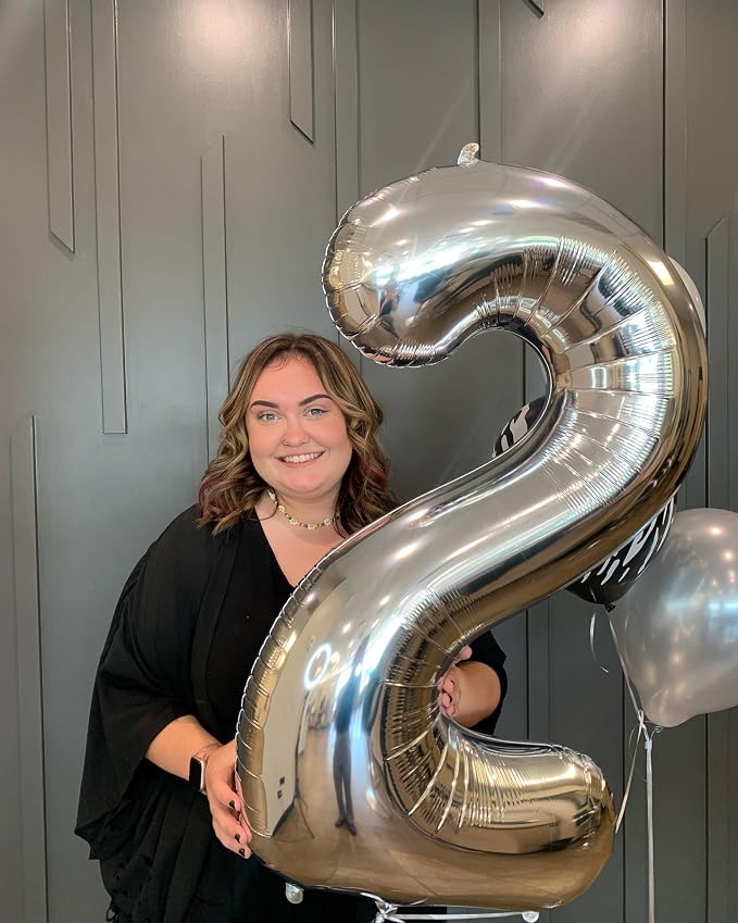 40 Inch Silver Number 1 Balloon Birthday Party Decorations - Image 8